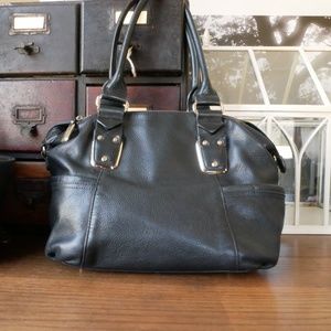 B. Makowsky 100% Leather Black Handbag